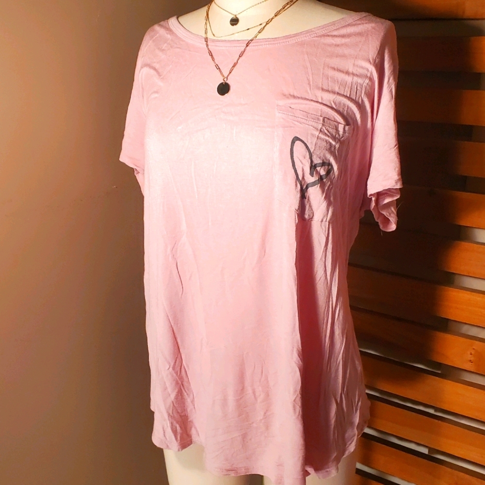 SS0423 2X Pink Graphic knit Tee